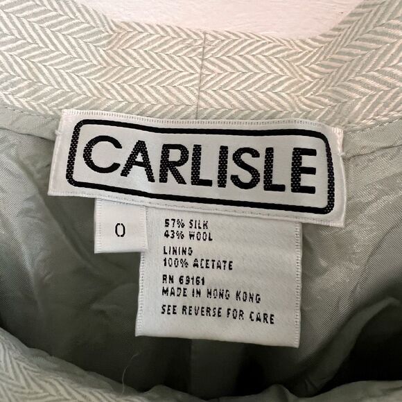 Vintage Carlisle Herringbone Wool Silk Pants Size - Picture 6 of 6